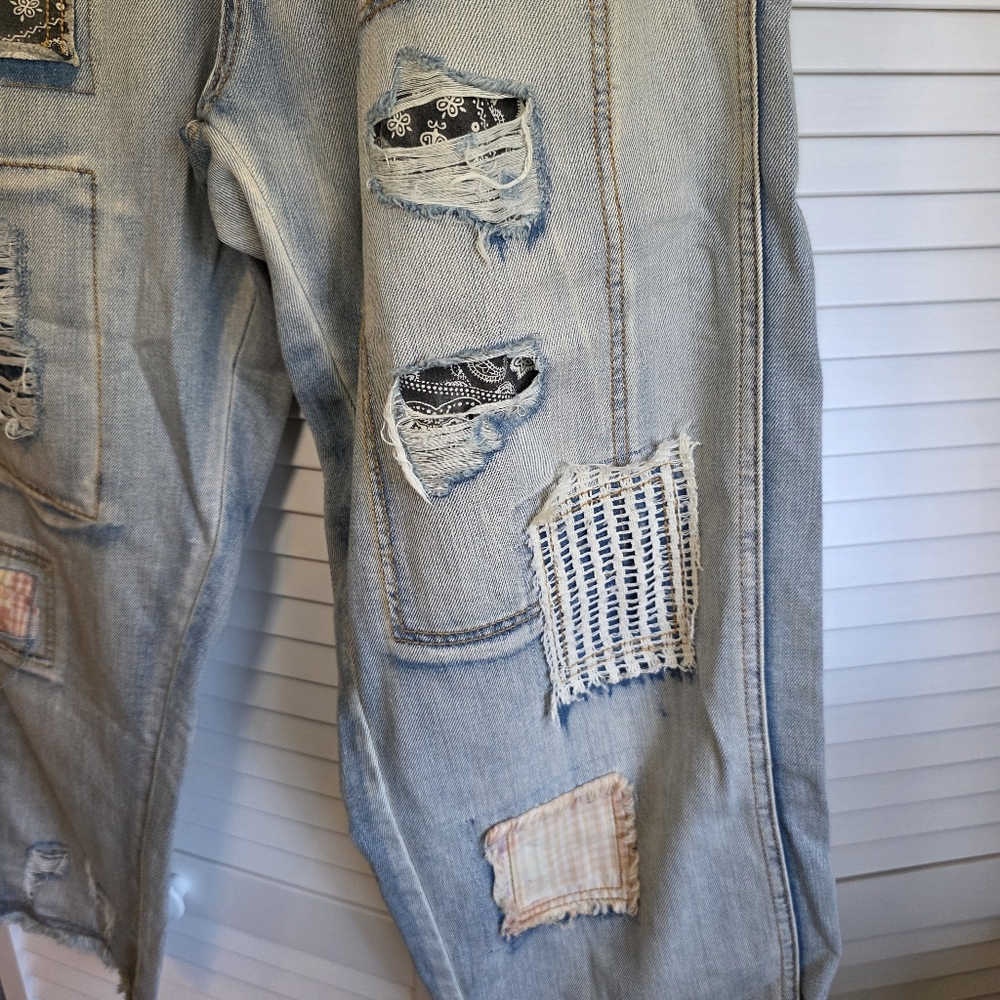 The Wanderlight POL Patchwork/Wide-Leg Jeans Boho… - image 7